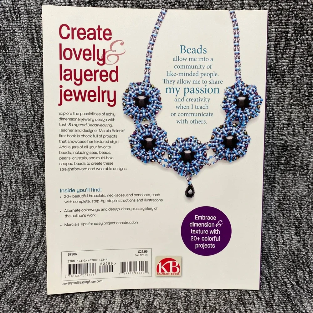 Kalmbach Books Lush Layered Beadweaving Marcia Balonis Paperback Craft Book